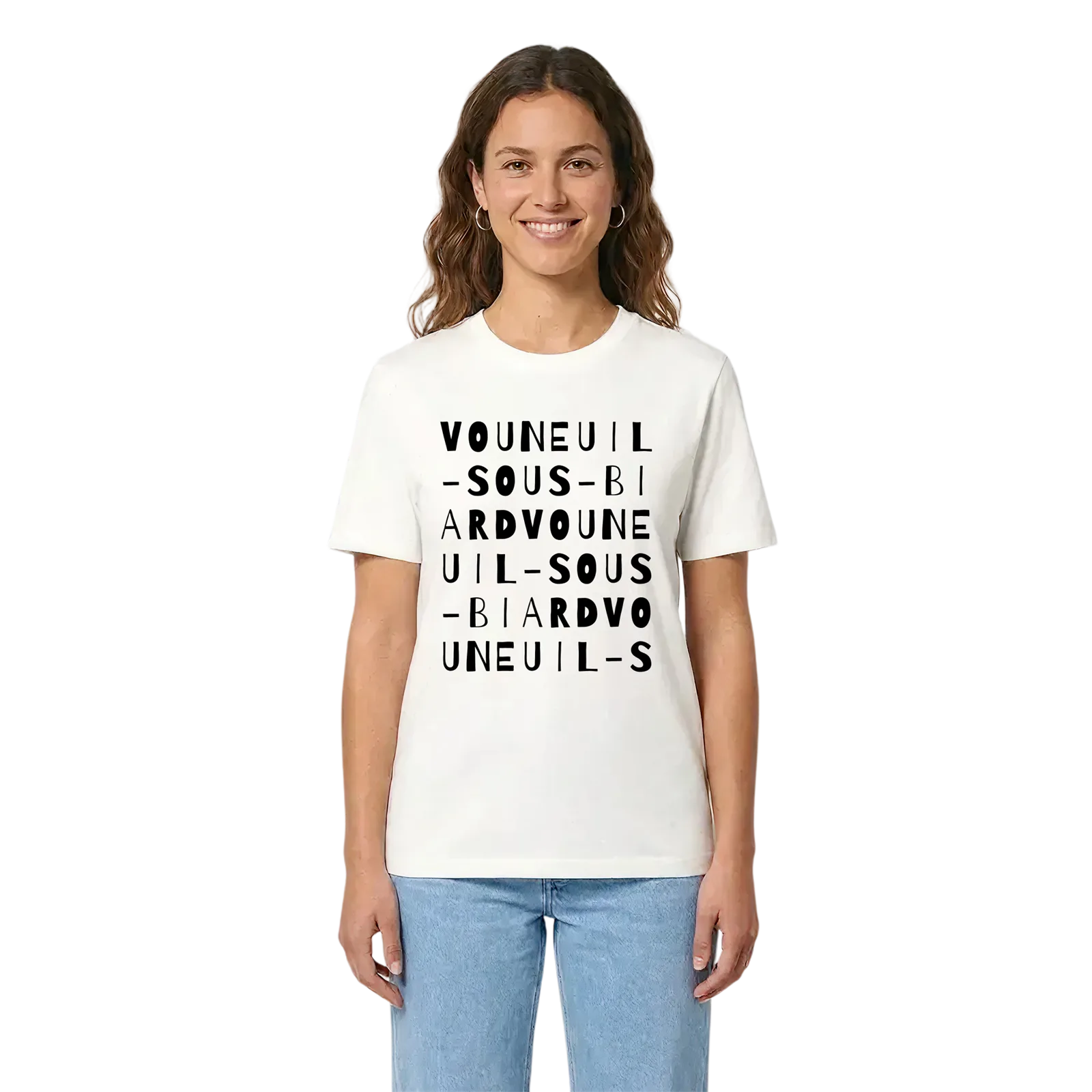 Vouneuil-sous-Biard ordlek t-shirt – White, i miljö