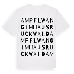 Ampflwang im Hausruckwald ordlek t-shirt – ekologisk bomull t-shirt från Pinshirt