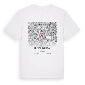Bezirk Braunau karta t-shirt – ekologisk bomull t-shirt från Pinshirt