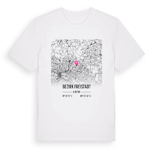 Bezirk Freistadt karta t-shirt – ekologisk bomull t-shirt från Pinshirt