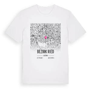 Bezirk Ried karta t-shirt – ekologisk bomull t-shirt från Pinshirt