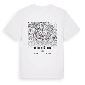 Bezirk Schärding karta t-shirt – ekologisk bomull t-shirt från Pinshirt