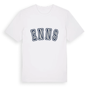 Enns college t-shirt – ekologisk bomull t-shirt från Pinshirt