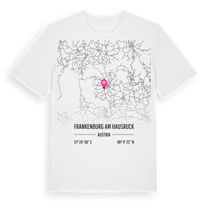 Frankenburg am Hausruck karta t-shirt – ekologisk bomull t-shirt från Pinshirt
