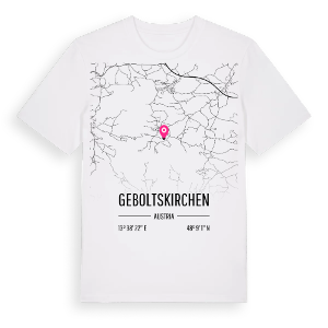 Geboltskirchen karta t-shirt – ekologisk bomull t-shirt från Pinshirt