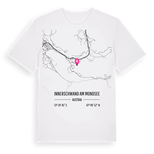 Innerschwand am Mondsee karta t-shirt – ekologisk bomull t-shirt från Pinshirt