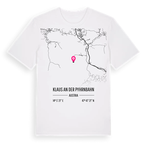 Klaus an der Pyhrnbahn karta t-shirt – ekologisk bomull t-shirt från Pinshirt