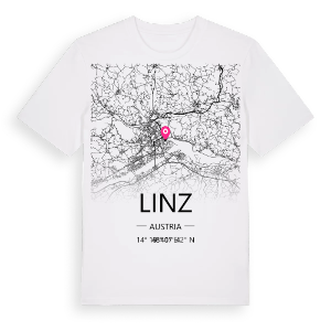 Linz karta t-shirt – ekologisk bomull t-shirt från Pinshirt
