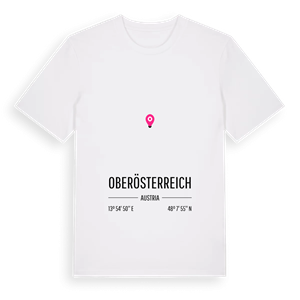 Oberösterreich karta t-shirt – ekologisk bomull t-shirt från Pinshirt