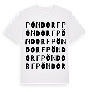 Pöndorf ordlek t-shirt – ekologisk bomull t-shirt från Pinshirt