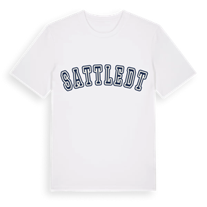 Sattledt college t-shirt – ekologisk bomull t-shirt från Pinshirt