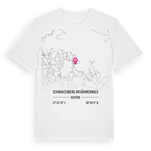 Schwarzenberg am Böhmerwald karta t-shirt – ekologisk bomull t-shirt från Pinshirt