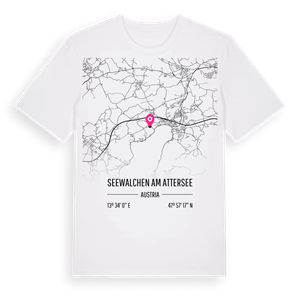 Seewalchen am Attersee karta t-shirt – ekologisk bomull t-shirt från Pinshirt