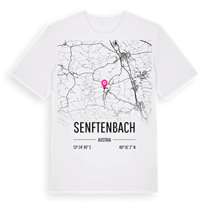 Senftenbach karta t-shirt – ekologisk bomull t-shirt från Pinshirt