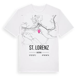 St. Lorenz karta t-shirt – ekologisk bomull t-shirt från Pinshirt