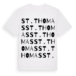 St. Thomas ordlek t-shirt – ekologisk bomull t-shirt från Pinshirt