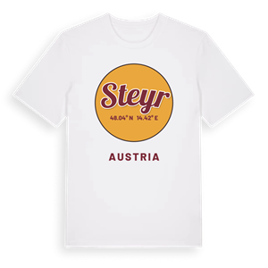 Steyr cirkel t-shirt – ekologisk bomull t-shirt från Pinshirt