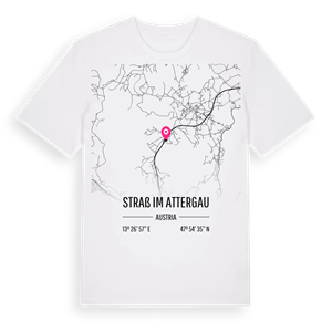 Straß im Attergau karta t-shirt – ekologisk bomull t-shirt från Pinshirt