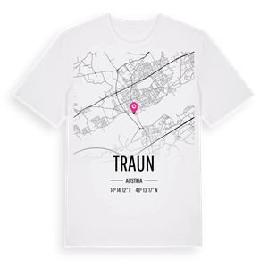 Traun karta t-shirt – ekologisk bomull t-shirt från Pinshirt