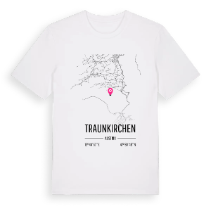 Traunkirchen karta t-shirt – ekologisk bomull t-shirt från Pinshirt