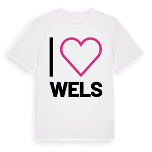 Jag älskar Wels t-shirt stort tryck – ekologisk bomull t-shirt från Pinshirt
