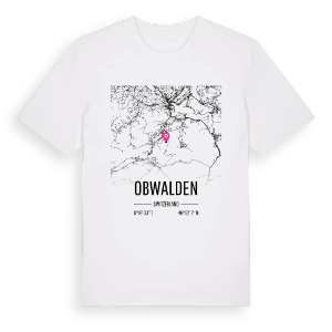 Obwalden karta t-shirt – ekologisk bomull t-shirt från Pinshirt
