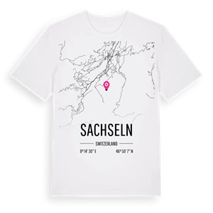 Sachseln karta t-shirt – ekologisk bomull t-shirt från Pinshirt