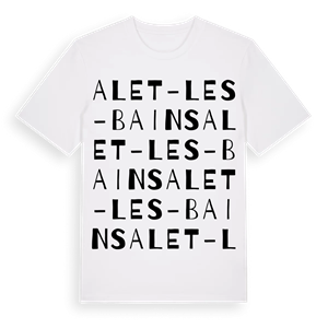 Alet-les-Bains ordlek t-shirt – ekologisk bomull t-shirt från Pinshirt