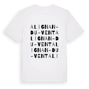 Alignan-du-Vent ordlek t-shirt – ekologisk bomull t-shirt från Pinshirt