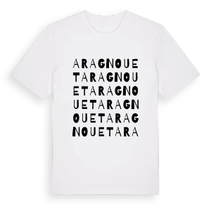 Aragnouet ordlek t-shirt – ekologisk bomull t-shirt från Pinshirt