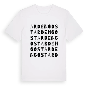 Ardengost ordlek t-shirt – ekologisk bomull t-shirt från Pinshirt