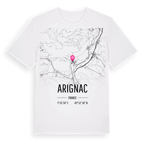Arignac karta t-shirt – ekologisk bomull t-shirt från Pinshirt