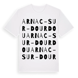 Arnac-sur-Dourdou ordlek t-shirt – ekologisk bomull t-shirt från Pinshirt