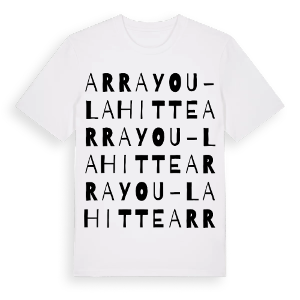 Arrayou-Lahitte ordlek t-shirt – ekologisk bomull t-shirt från Pinshirt