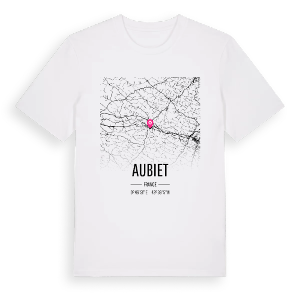 Aubiet karta t-shirt – ekologisk bomull t-shirt från Pinshirt