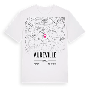 Aureville karta t-shirt – ekologisk bomull t-shirt från Pinshirt