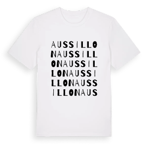Aussillon ordlek t-shirt – ekologisk bomull t-shirt från Pinshirt