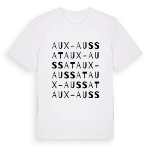 Aux-Aussat ordlek t-shirt – ekologisk bomull t-shirt från Pinshirt