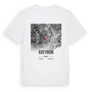 Aveyron karta t-shirt – ekologisk bomull t-shirt från Pinshirt