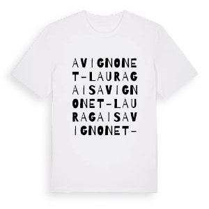 Avignonet-Lauragais ordlek t-shirt – ekologisk bomull t-shirt från Pinshirt