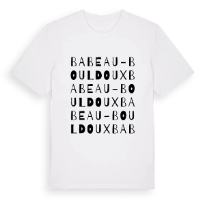 Babeau-Bouldoux ordlek t-shirt – ekologisk bomull t-shirt från Pinshirt
