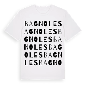 Bagnoles ordlek t-shirt – ekologisk bomull t-shirt från Pinshirt