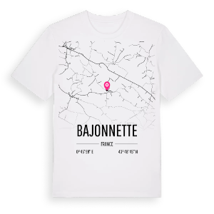 Bajonnette karta t-shirt – ekologisk bomull t-shirt från Pinshirt