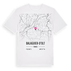 Balaguier-d'Olt karta t-shirt – ekologisk bomull t-shirt från Pinshirt