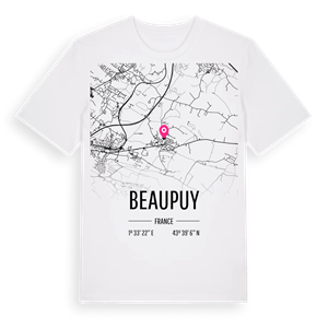 Beaupuy karta t-shirt – ekologisk bomull t-shirt från Pinshirt