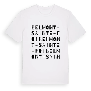 Belmont-Sainte-Foi ordlek t-shirt – ekologisk bomull t-shirt från Pinshirt