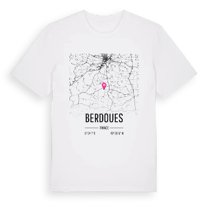 Berdoues karta t-shirt – ekologisk bomull t-shirt från Pinshirt