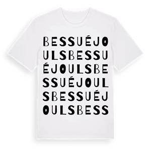 Bessuéjouls ordlek t-shirt – ekologisk bomull t-shirt från Pinshirt