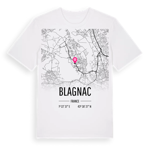 Blagnac karta t-shirt – ekologisk bomull t-shirt från Pinshirt