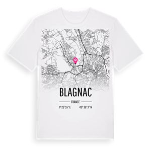 Blagnac karta t-shirt – ekologisk bomull t-shirt från Pinshirt